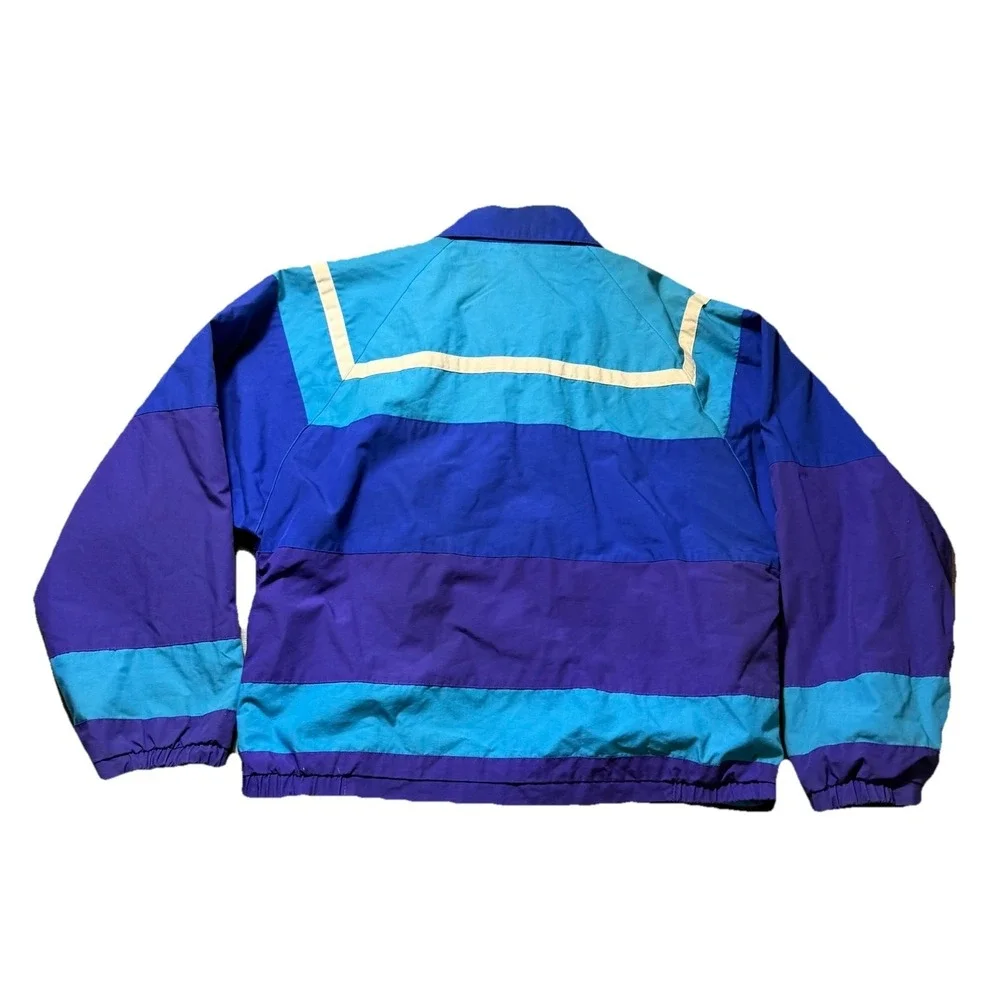Vintage 90s‎ Prides Landing Colorblock Jacket Medium Purple Teal Made In Taiwan